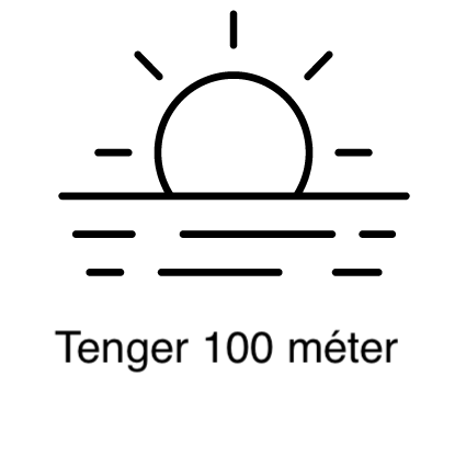 A tenger 100 m van a szálláshelytől.